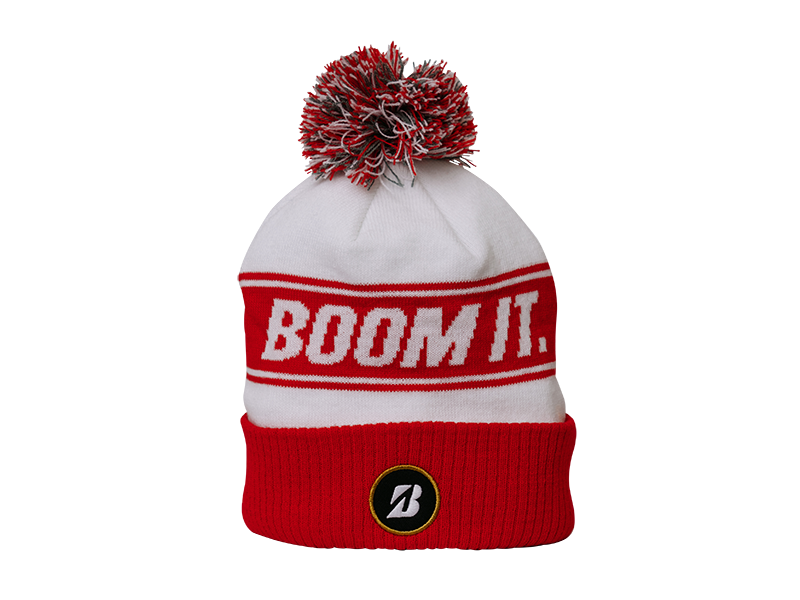 Knit Pom Beanie Red